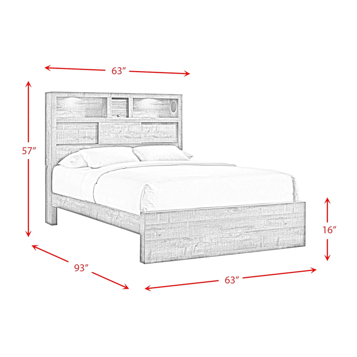 Queen Bookcase Panel 6PC Bedroom Set Y859