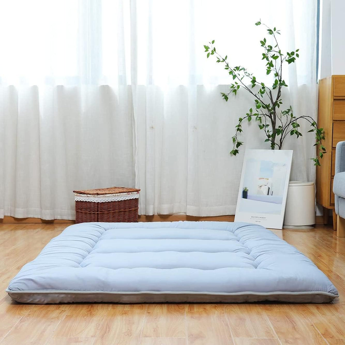 Japanese Floor Mattress Foldable Roll Up with Washable Cover K490