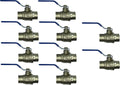 1/2" Sweat Solder C X C Brass Full Port Water Stop Shut Off Ball Valve, Lead Free, Quarter Turn, Pack of 2 Z34772