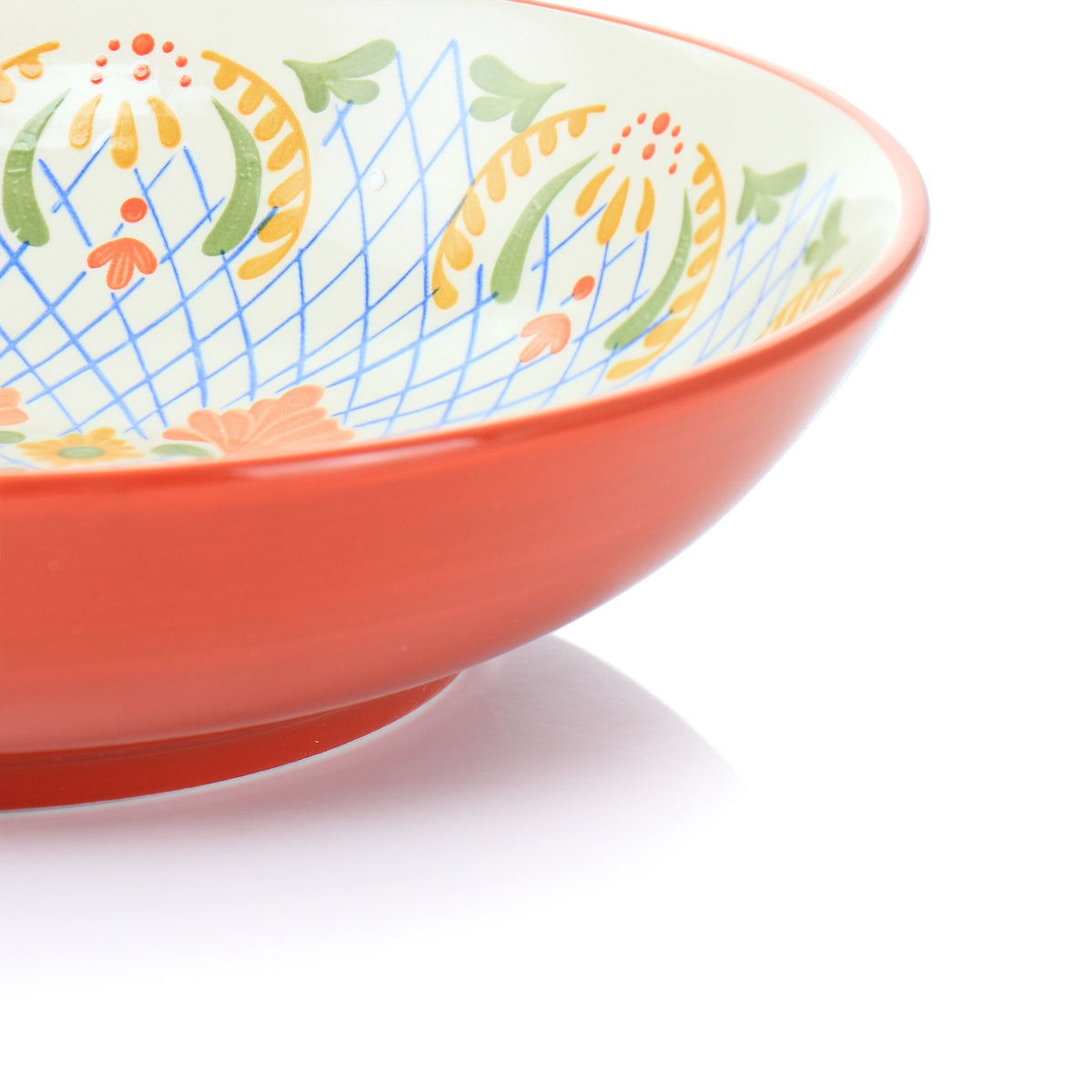 10.5In Stoneware Pasta Bowl in Red V82603