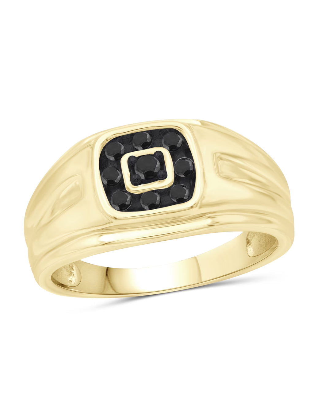 0.25 CTW Black Diamond 14K Gold Plated Silver Ring W498