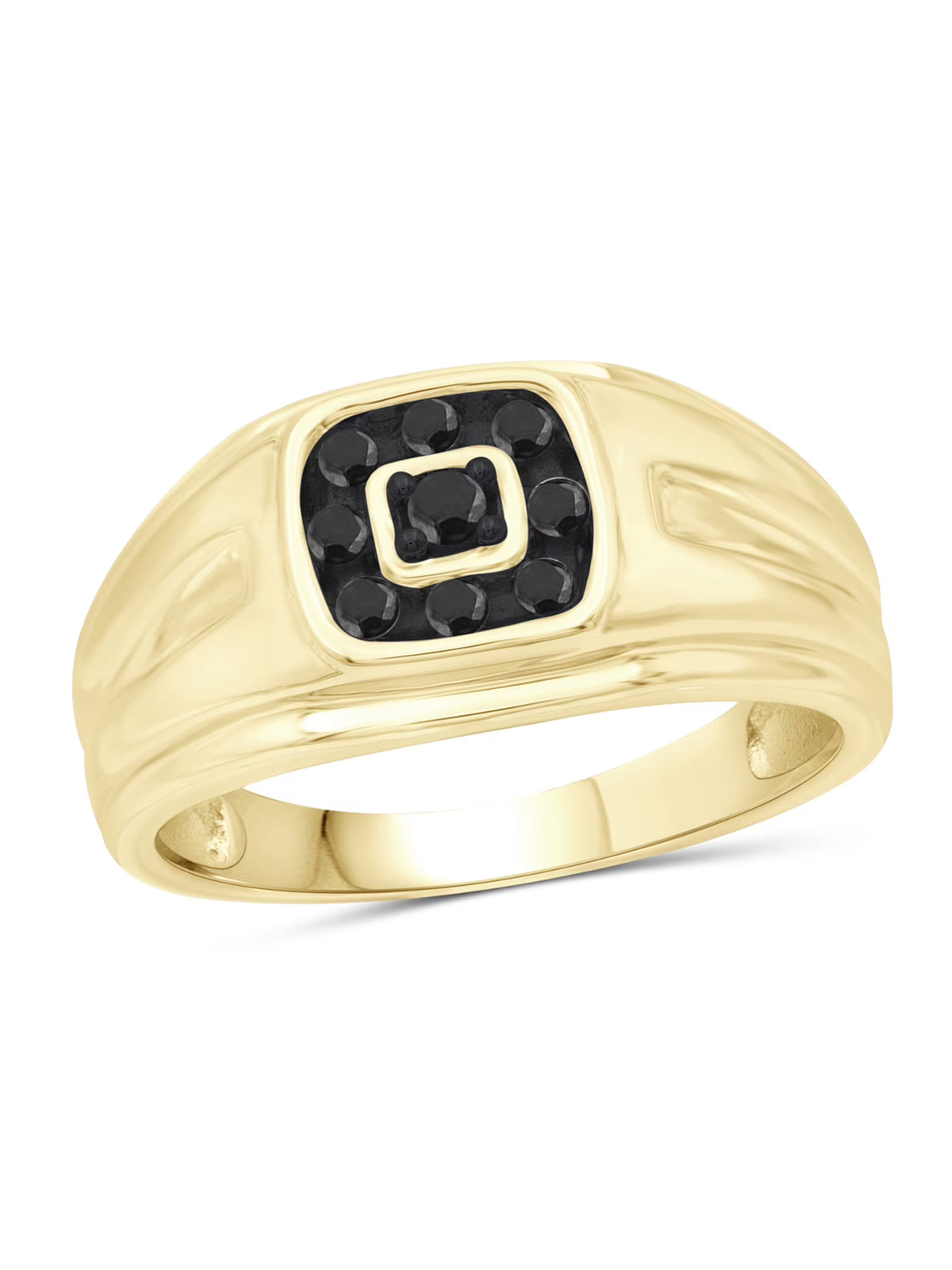 0.25 CTW Black Diamond 14K Gold Plated Silver Ring W498