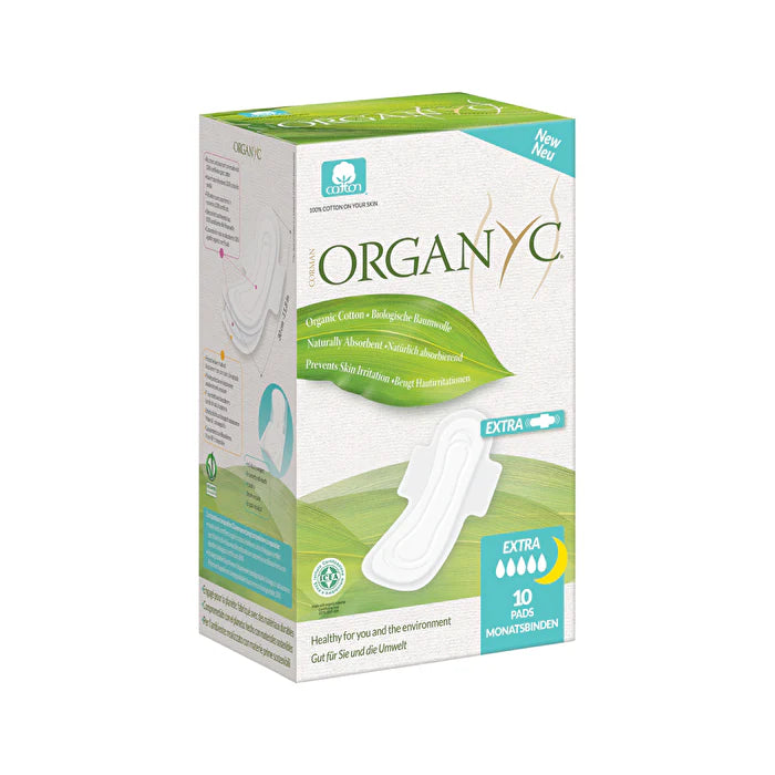 Organic Pads Ultra Thin with Wings Extra Long Overnight x 10 Pack O510368