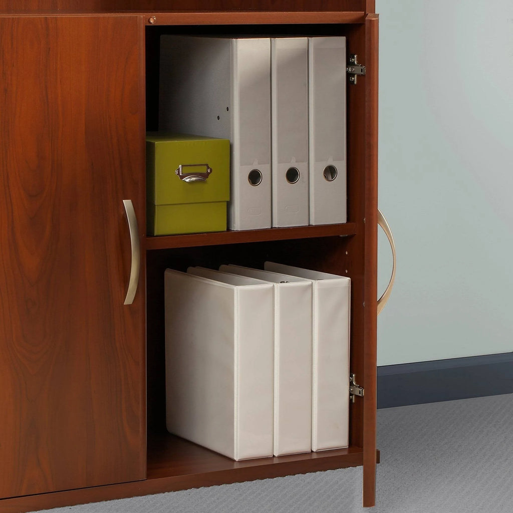 Bookcase with 5 Shelves and 2 Doors, Wood Composite, Storm Gray A9462
