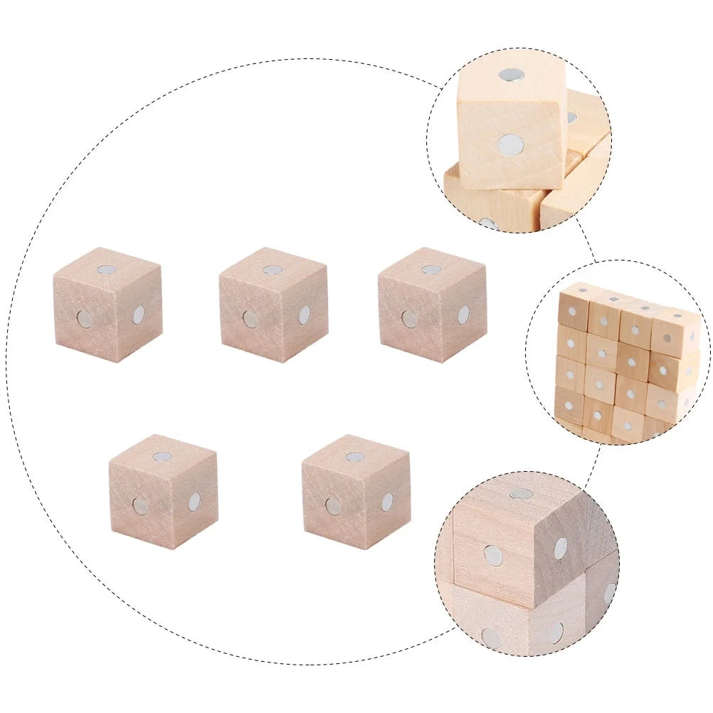 10 pcs Magnetic Wooden Building Blocks Cube Toys R48628