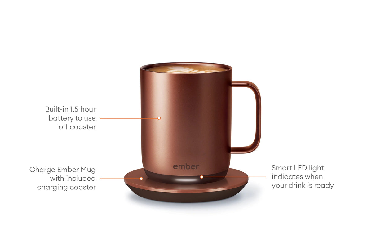 10 oz Copper App Controlled Heated Coffee Mug U906