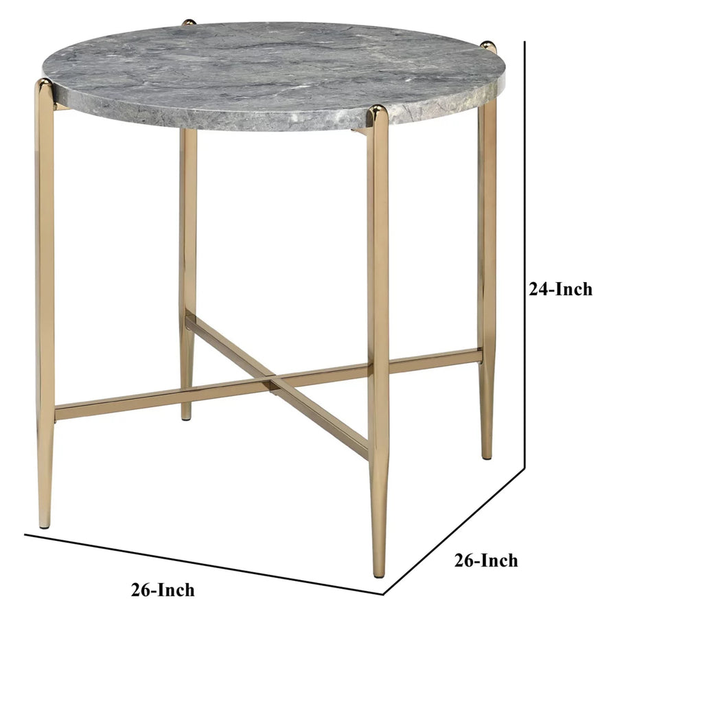 Oval Marble Top End Table M2813