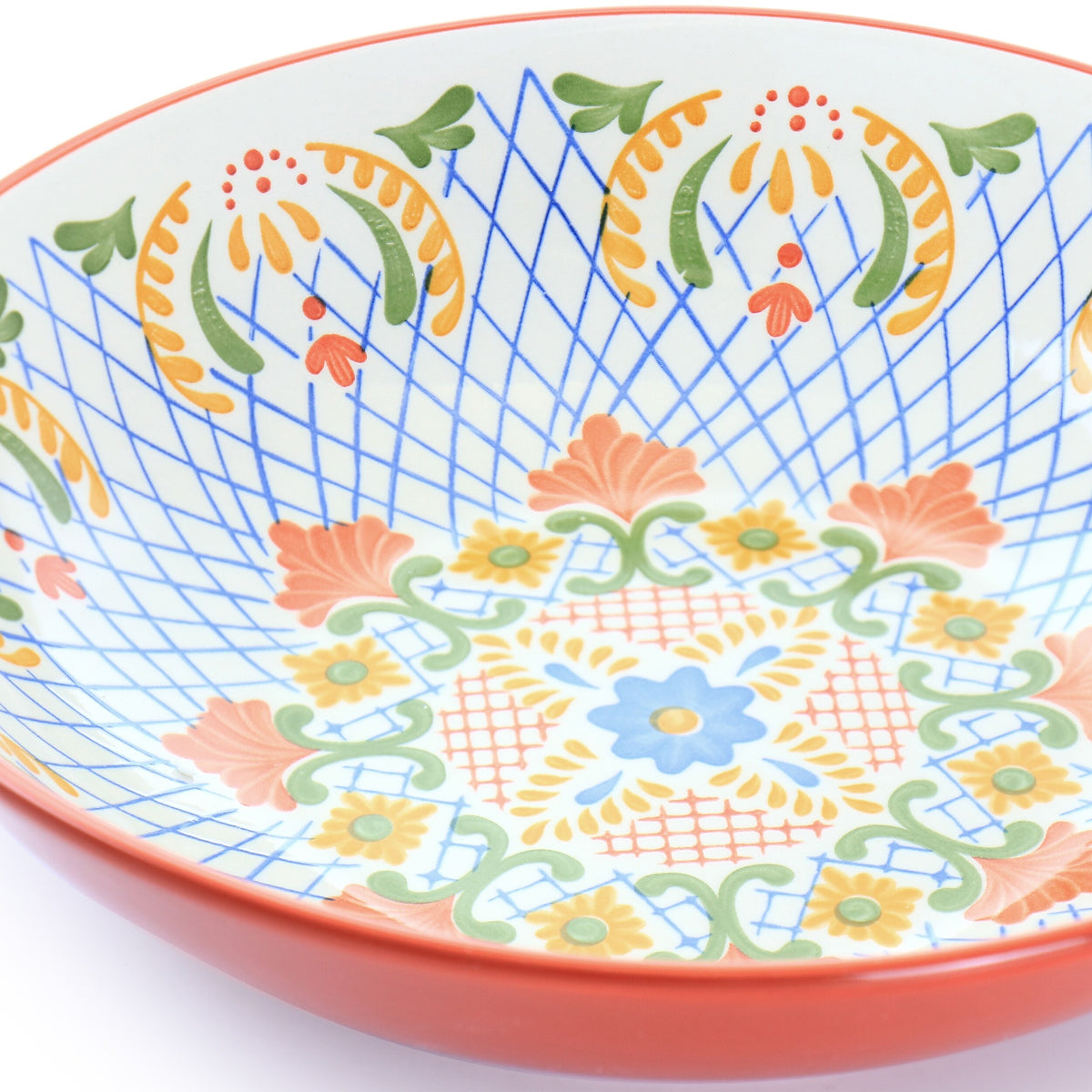 10.5In Stoneware Pasta Bowl in Red V82603