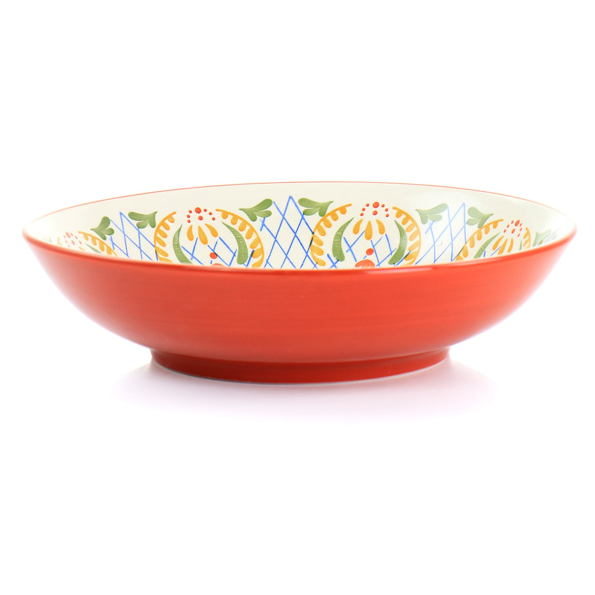 10.5In Stoneware Pasta Bowl in Red V82603