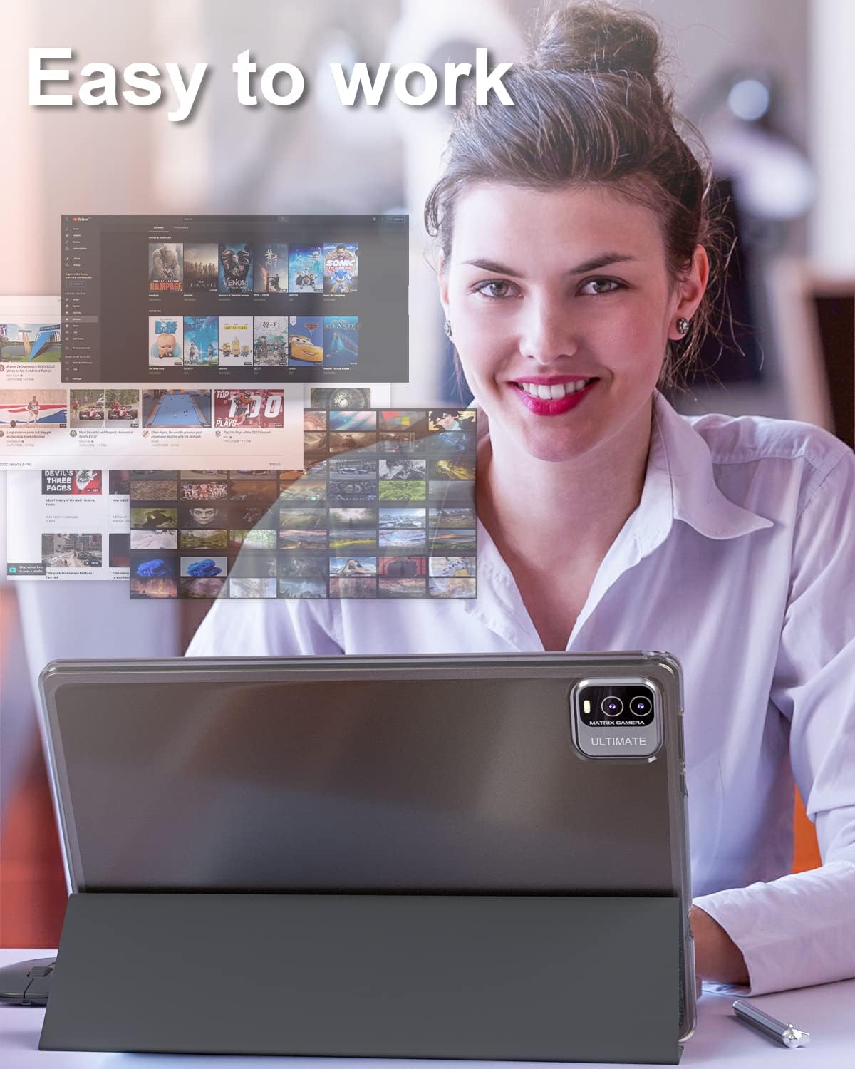 10.1 Inch Android 12 Tablet with Keyboard, 2GB RAM, 32GB ROM, 512GB Expandable Z612594