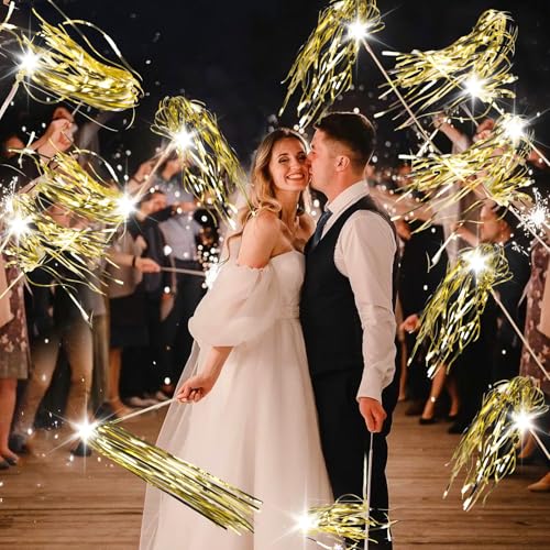 100 PCS Light Up Wedding Wands LED Tinsel Streamers H496030