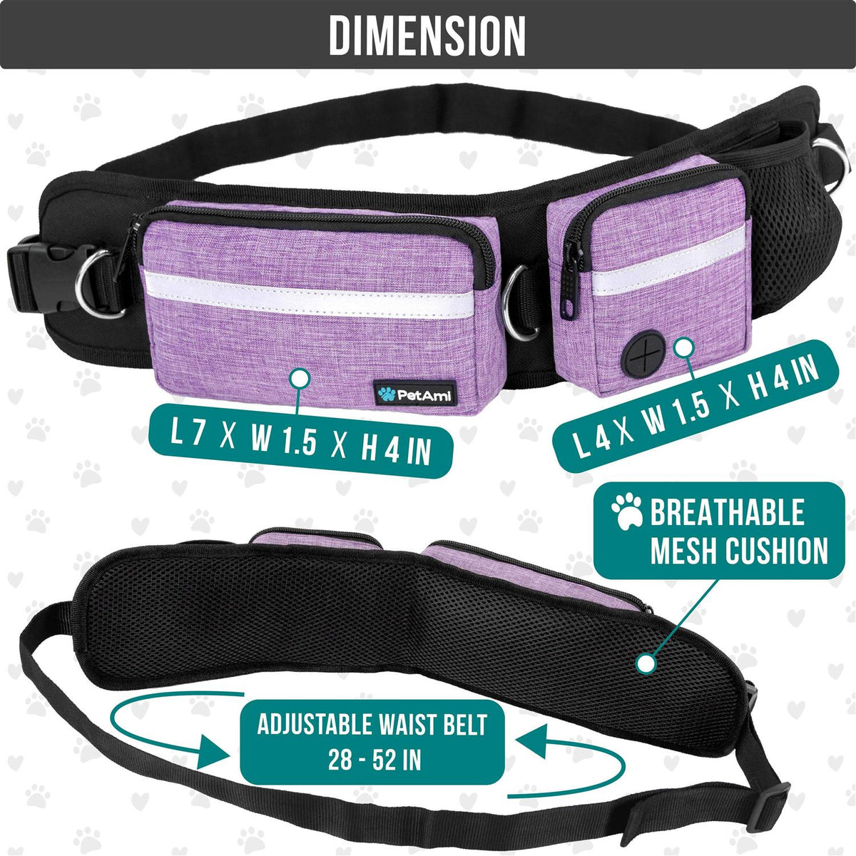 Hands Free Dog Leash Belt Bag S476
