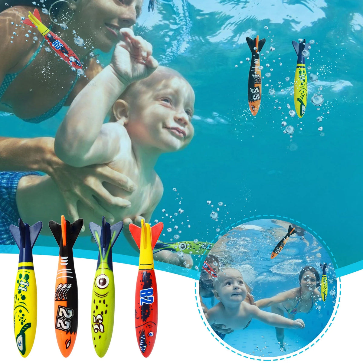 Colorful Diving Pool Sink Ring Toy E5712