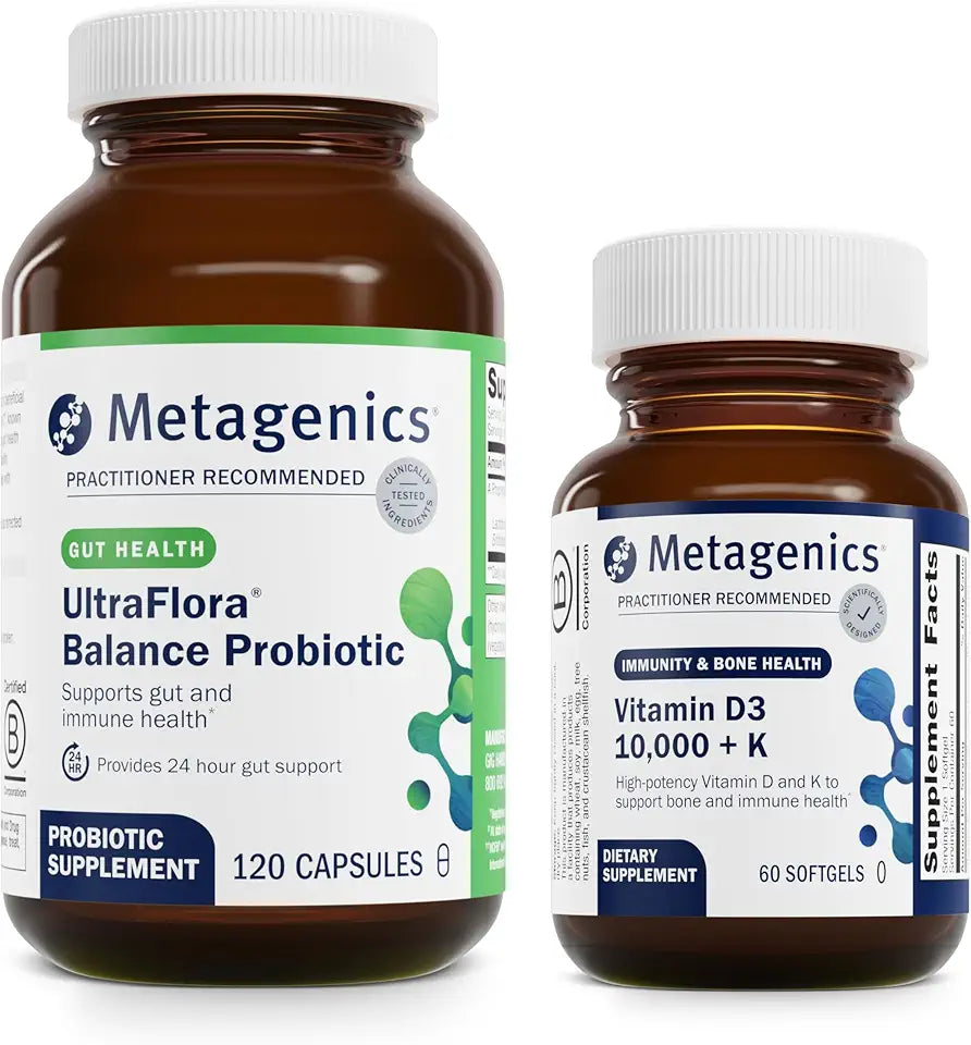 120 Capsules UltraFlora Balance & 60 Softgels D3 10,000 + K B65205