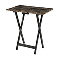 Tray Table Set Faux Marble Brown C47682