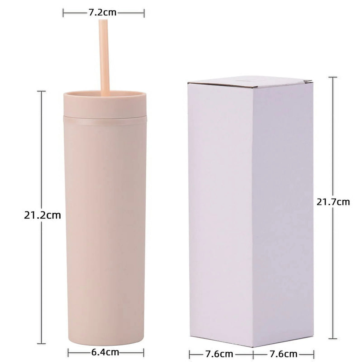 16oz Tumbler with Lid and Straw Double Wall Plastic Cup BPA Free G633977