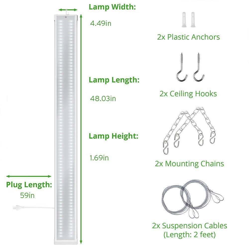 10 Pack Flat LED Shop Light Fixture 40W 5000K Daylight C2327