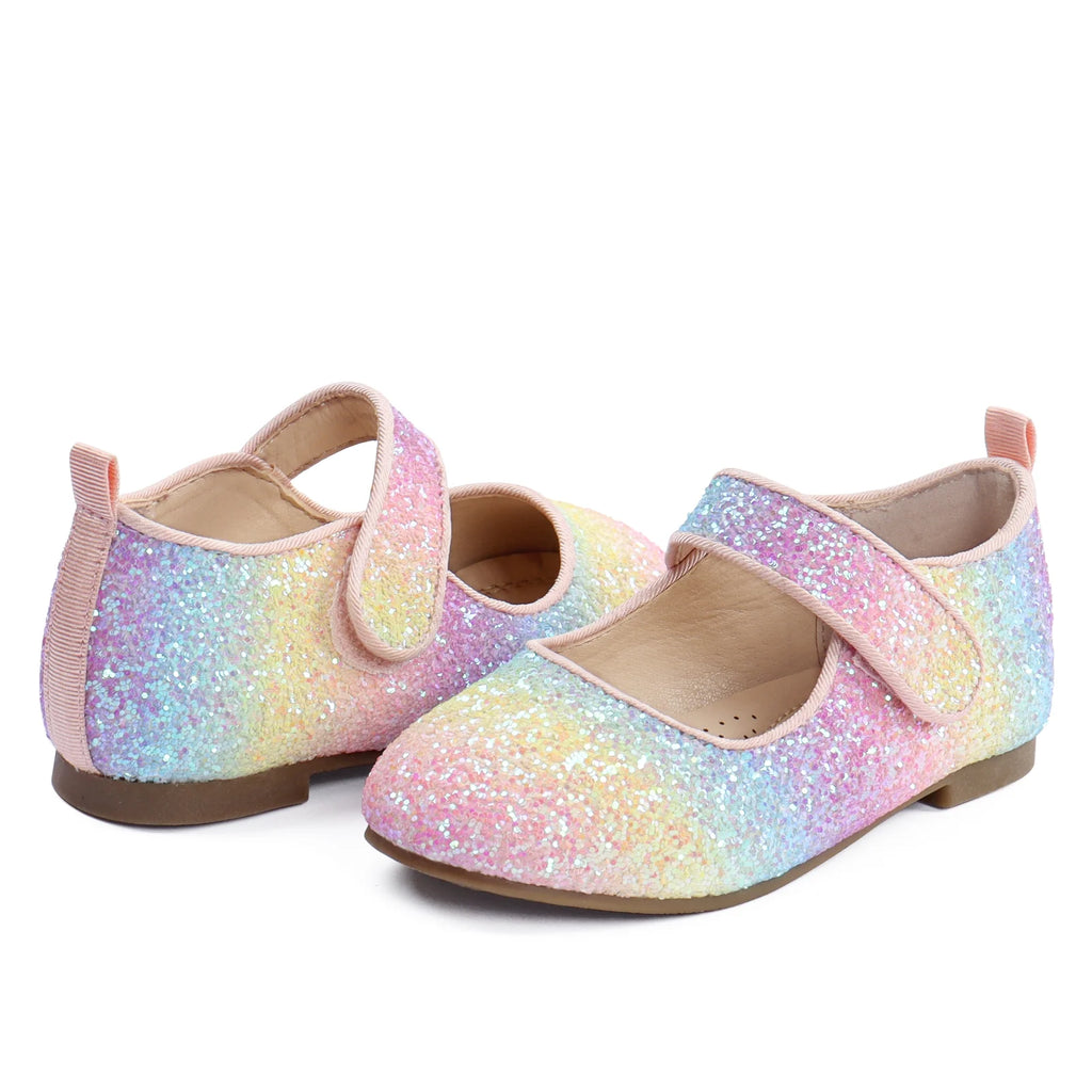 Colorful Glitter Mary Jane Ballet Flats N5692