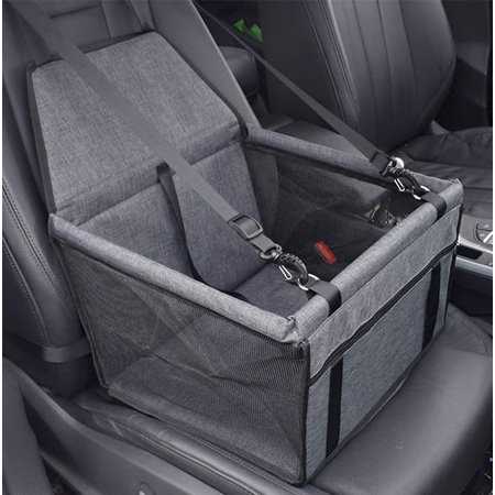 Pet Car Seat Booster with Clip-on Safety Leash Black L574