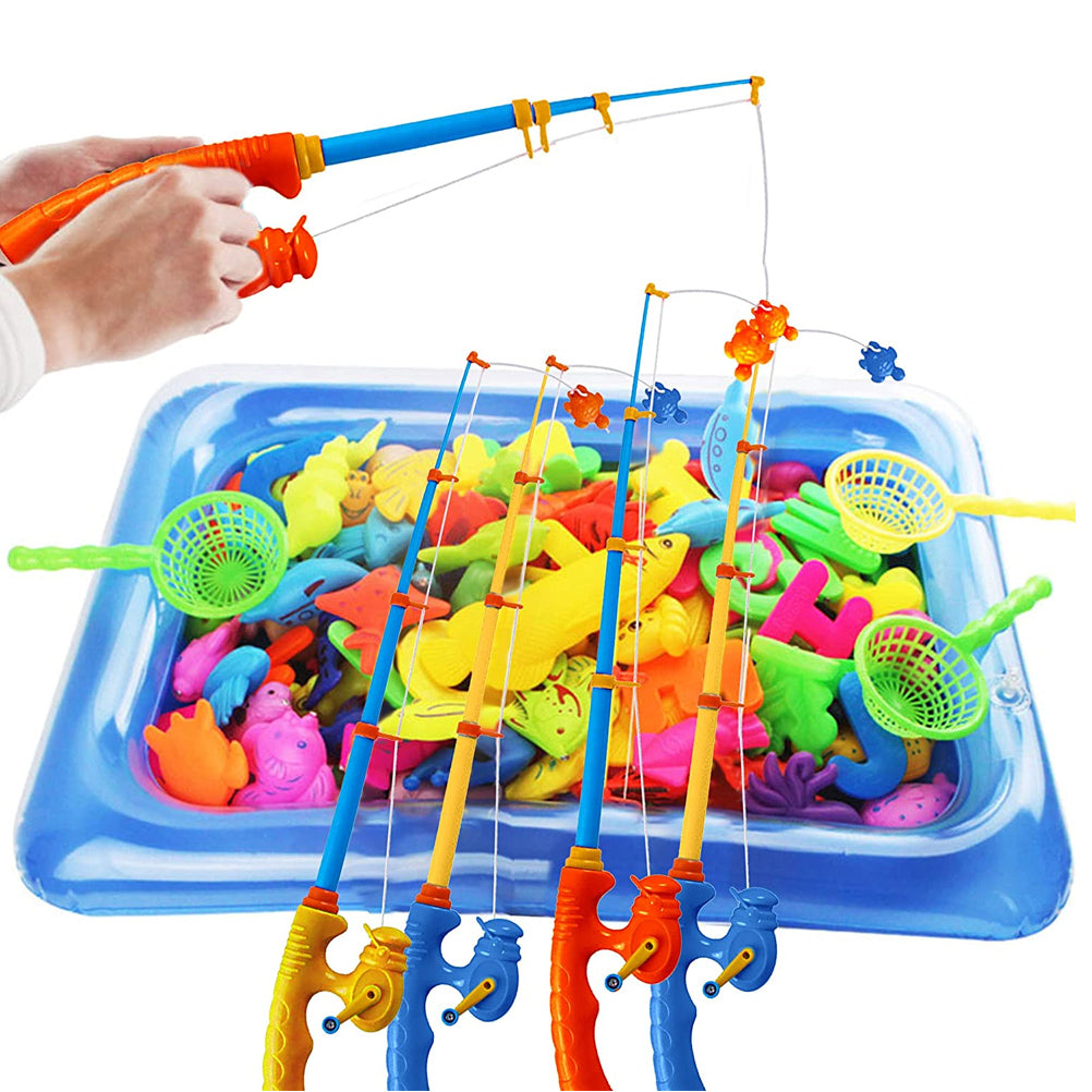 4pcs Plastic Fishing Rod Magnetic Fishing Game Educational Learning Toys G6150