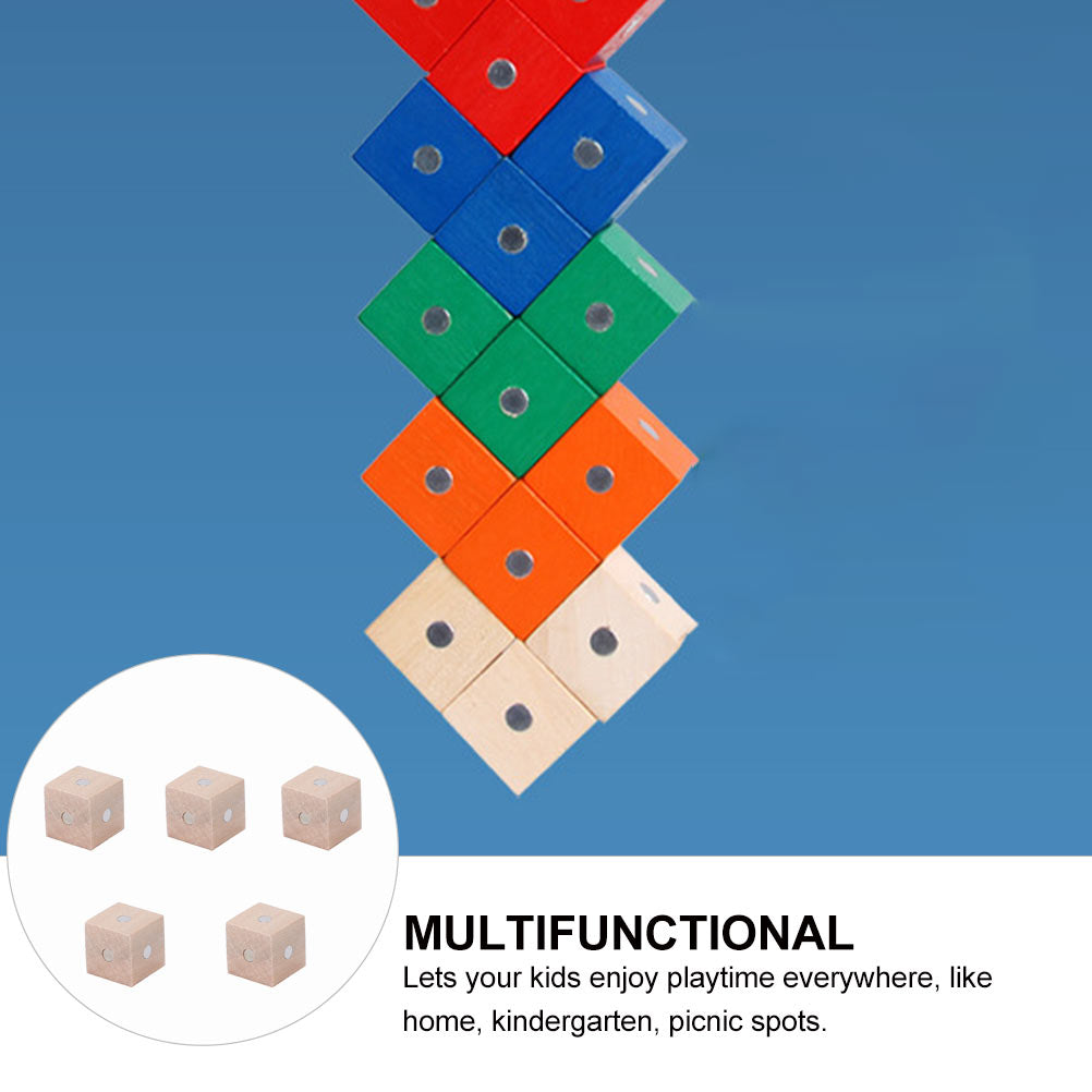 10 pcs Magnetic Wooden Building Blocks Cube Toys R48628