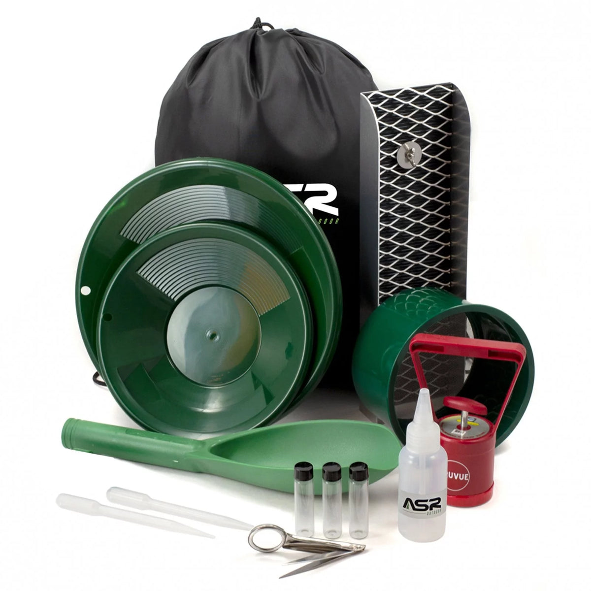 14pc Portable Gold Panning Kit with Backpack and Sluice Box J2277