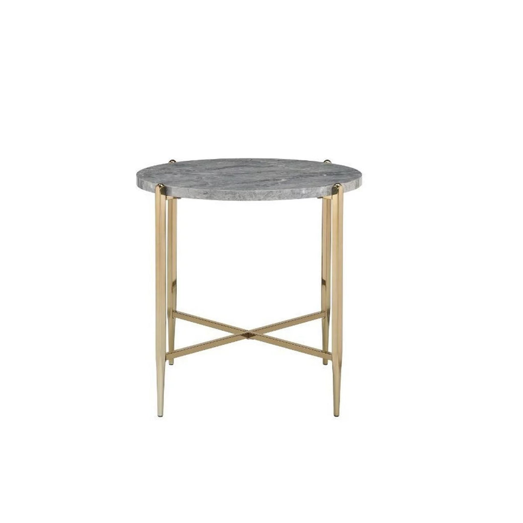 Oval Marble Top End Table M2813
