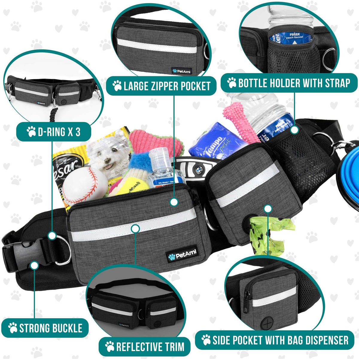 Hands Free Dog Leash Belt Bag S476