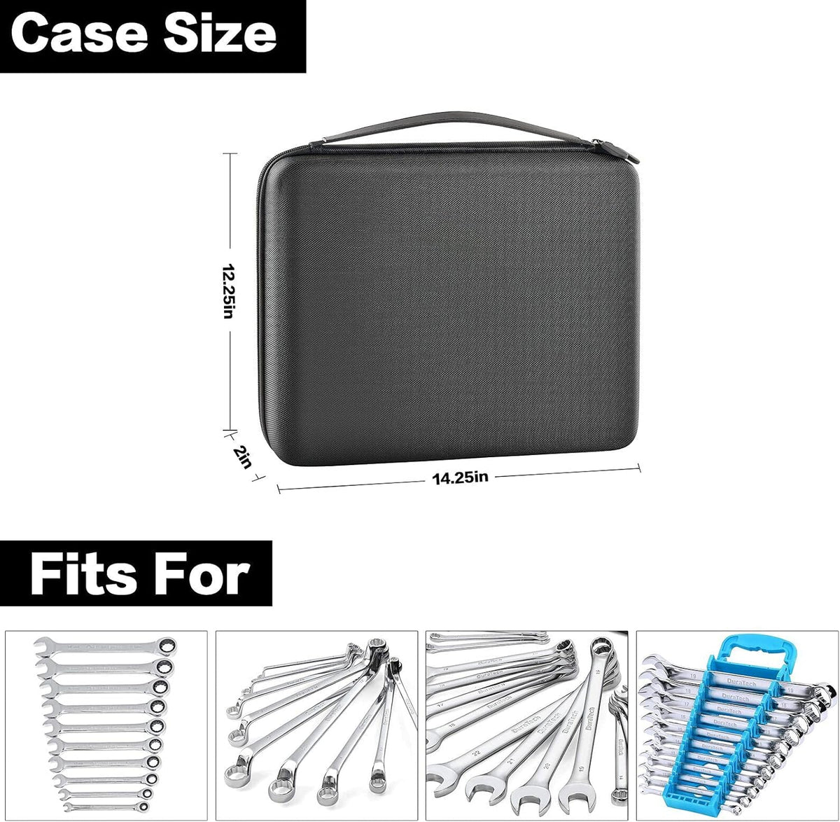 19 Combination Ratchet Wrenches Tool Storage Holder Bag U3628