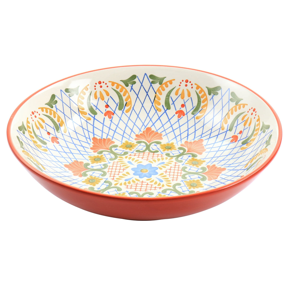 10.5In Stoneware Pasta Bowl in Red V82603