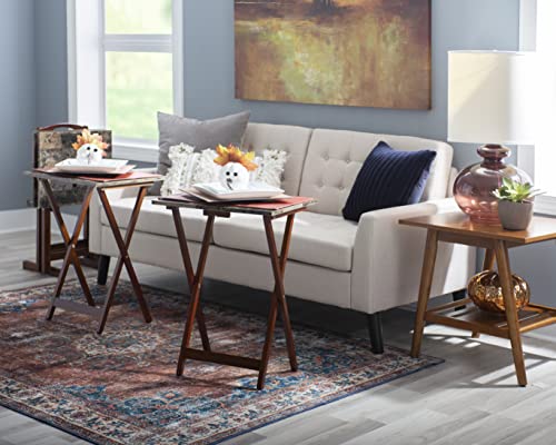 Tray Table Set Faux Marble Brown C47682