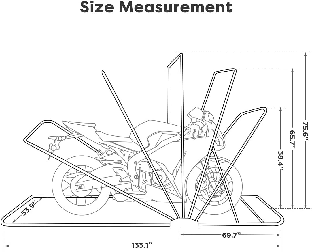 Large Size Motorcycle Shelter Shed Cover with Carry Bag K62319