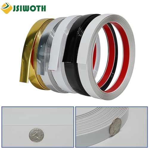 9.8Ft Peel and Stick Flexible Waterproof Wall Trim Silver C916696