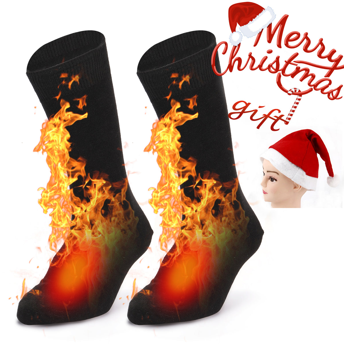Electric Heated Socks Battery Powered Warm Winter Socks J7696