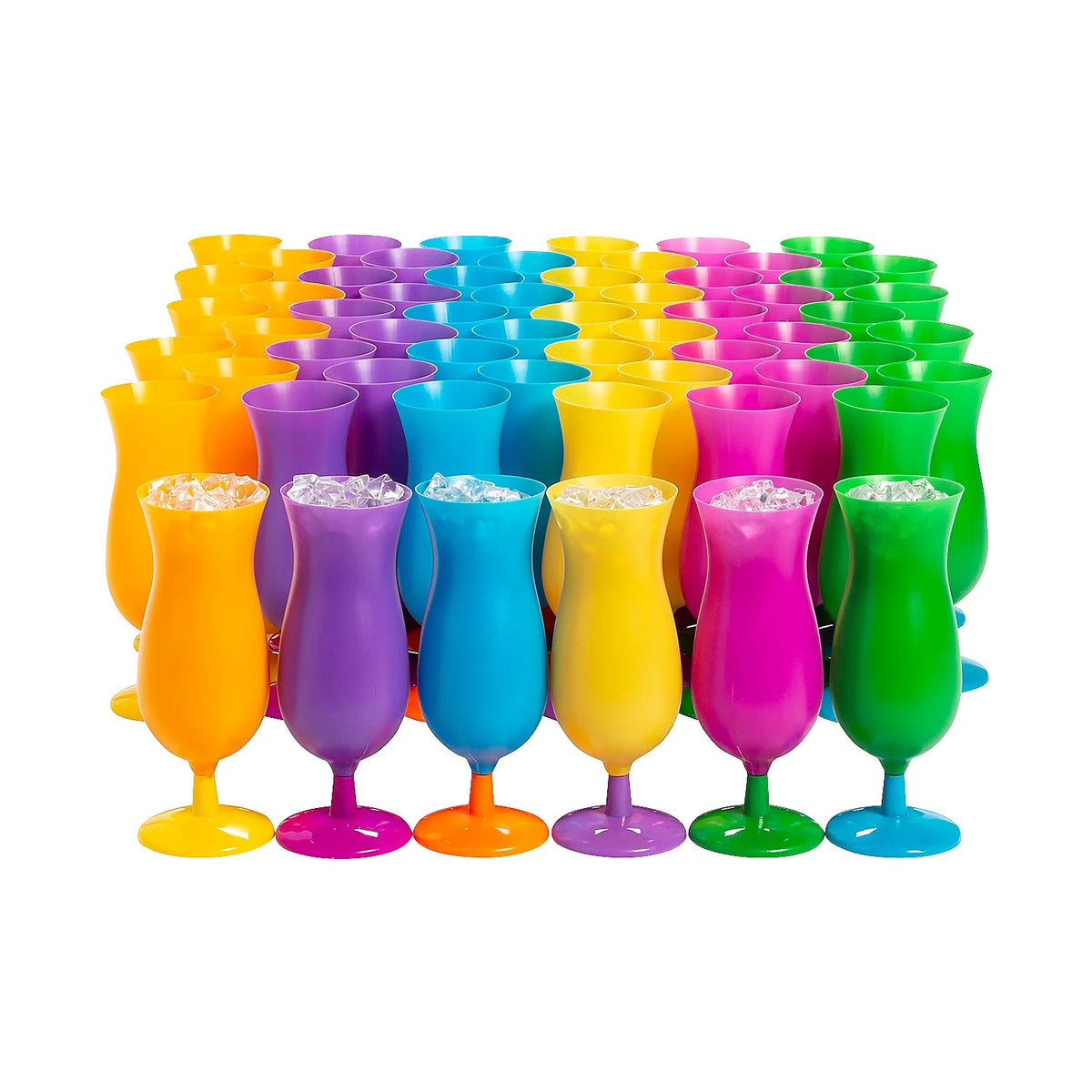 60 Ct Plastic Hurricane Glasses J989619