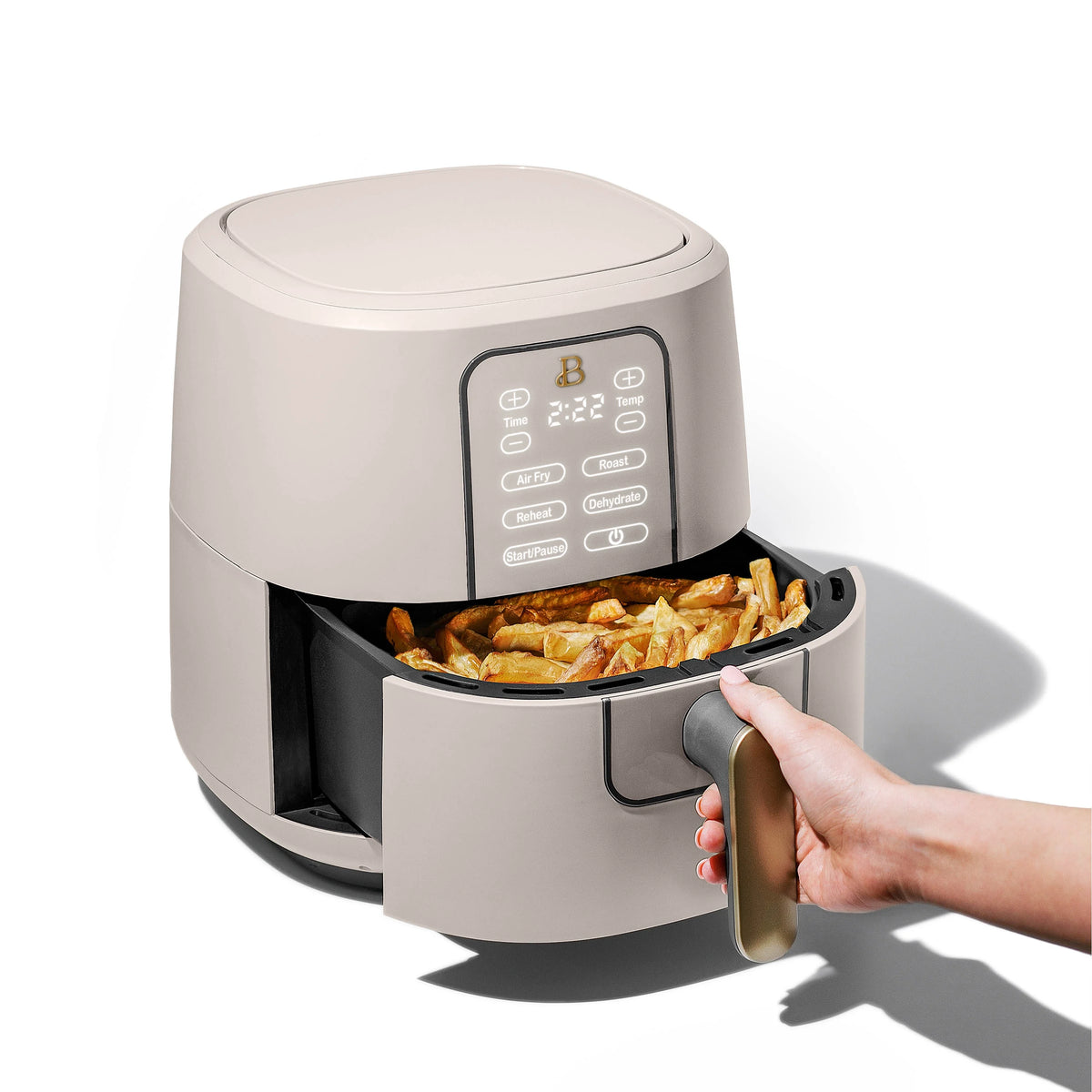6 Qt Air Fryer with Touch-Activated Display, Porcini Taupe E976030