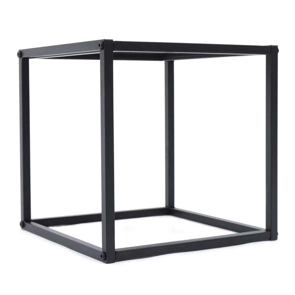 Square Coffee Table End Table Metal Side Table Matt Black Y9535