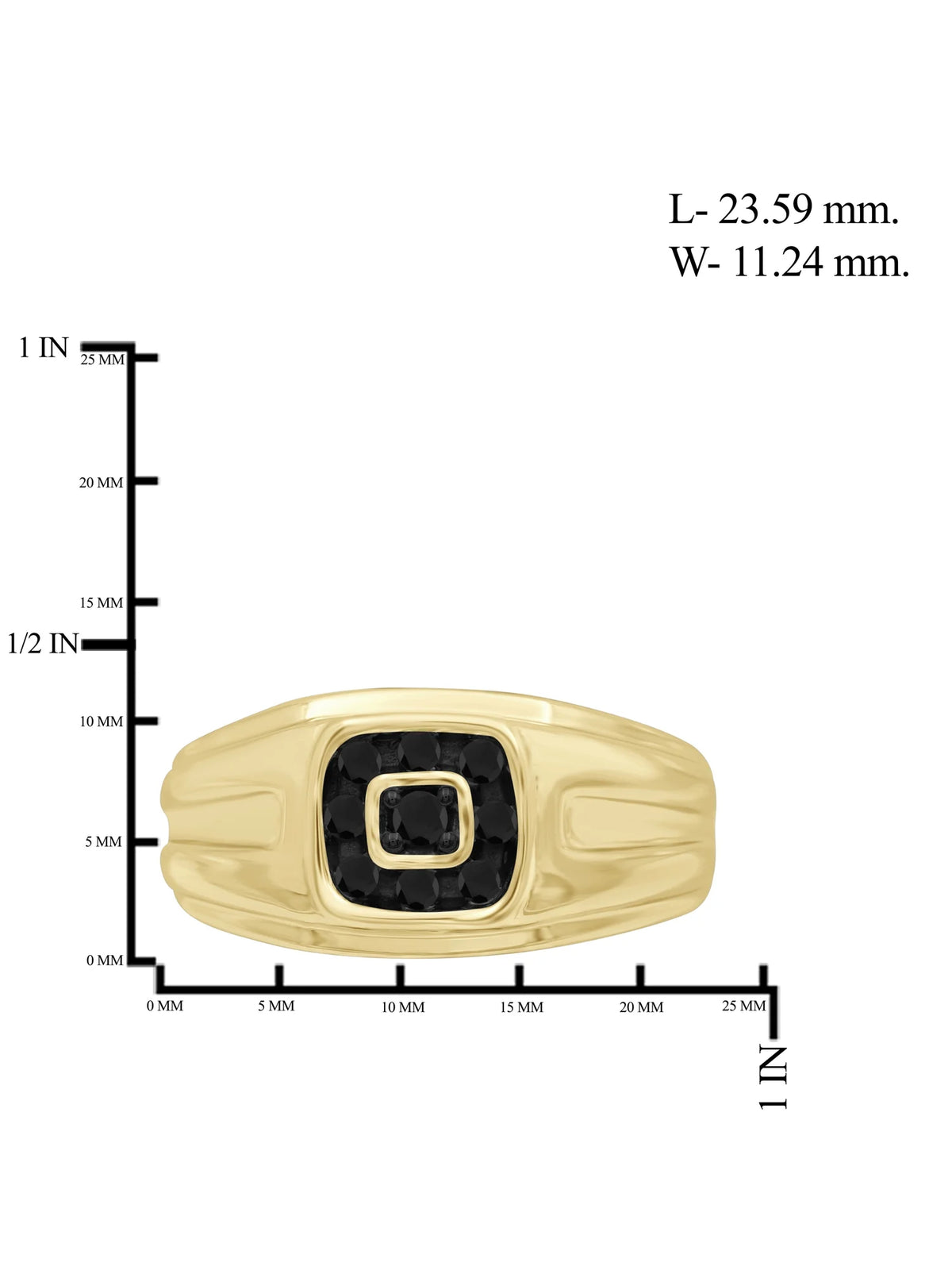 0.25 CTW Black Diamond 14K Gold Plated Silver Ring W498