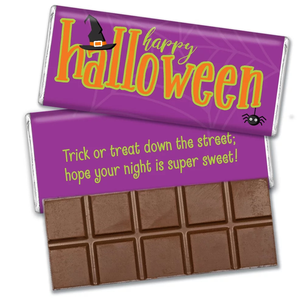 36 Pcs Halloween Candy Favors Belgian Chocolate Bars Purple R78264