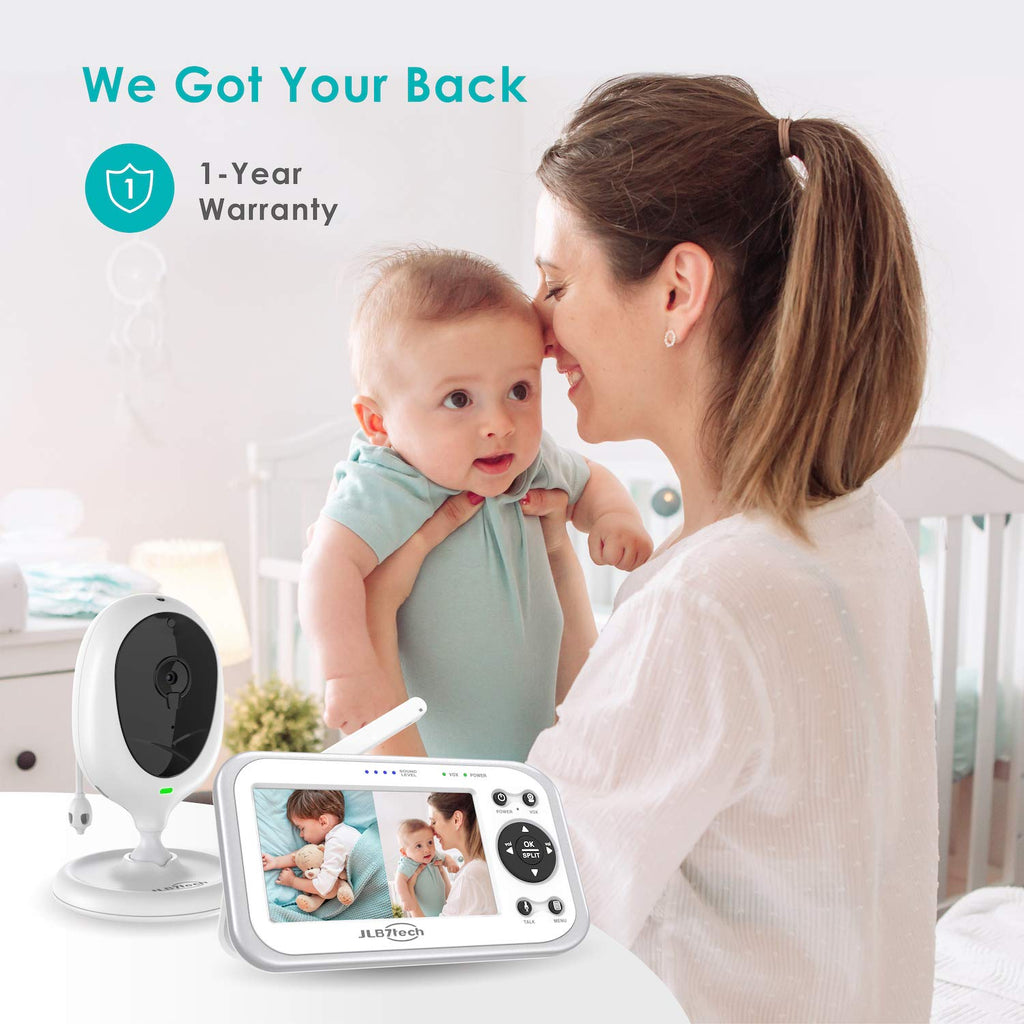 4.3 Split Screen Video Baby Monitor with 2 Cameras and Audio, Night Vision, Two-Way Talk Z114
