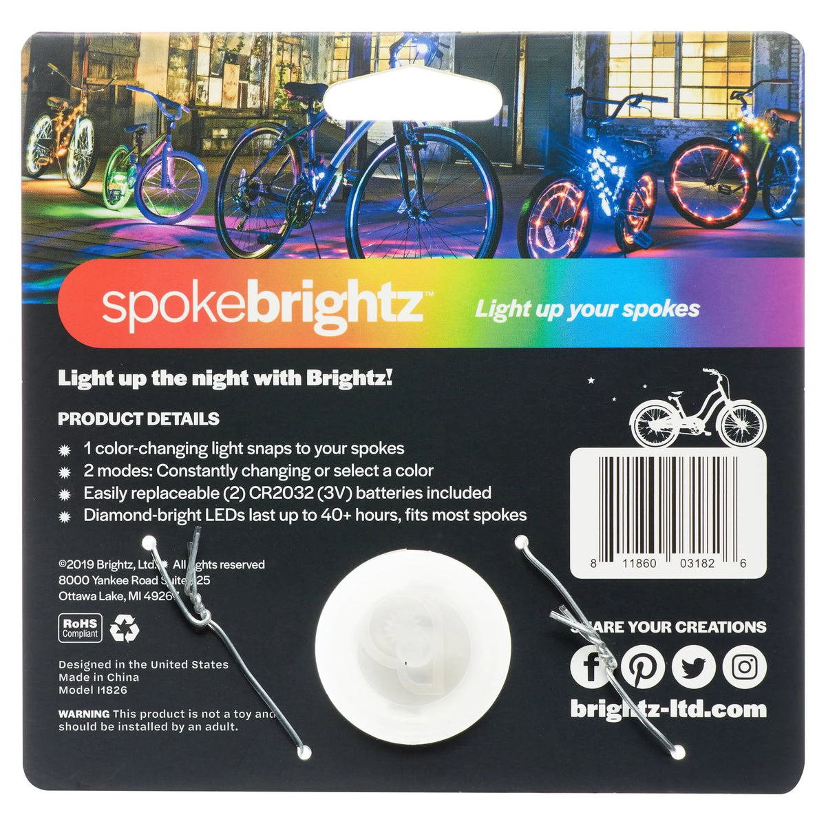 (3 pack) Color Morphing LED Bicycle Spoke Light G830840