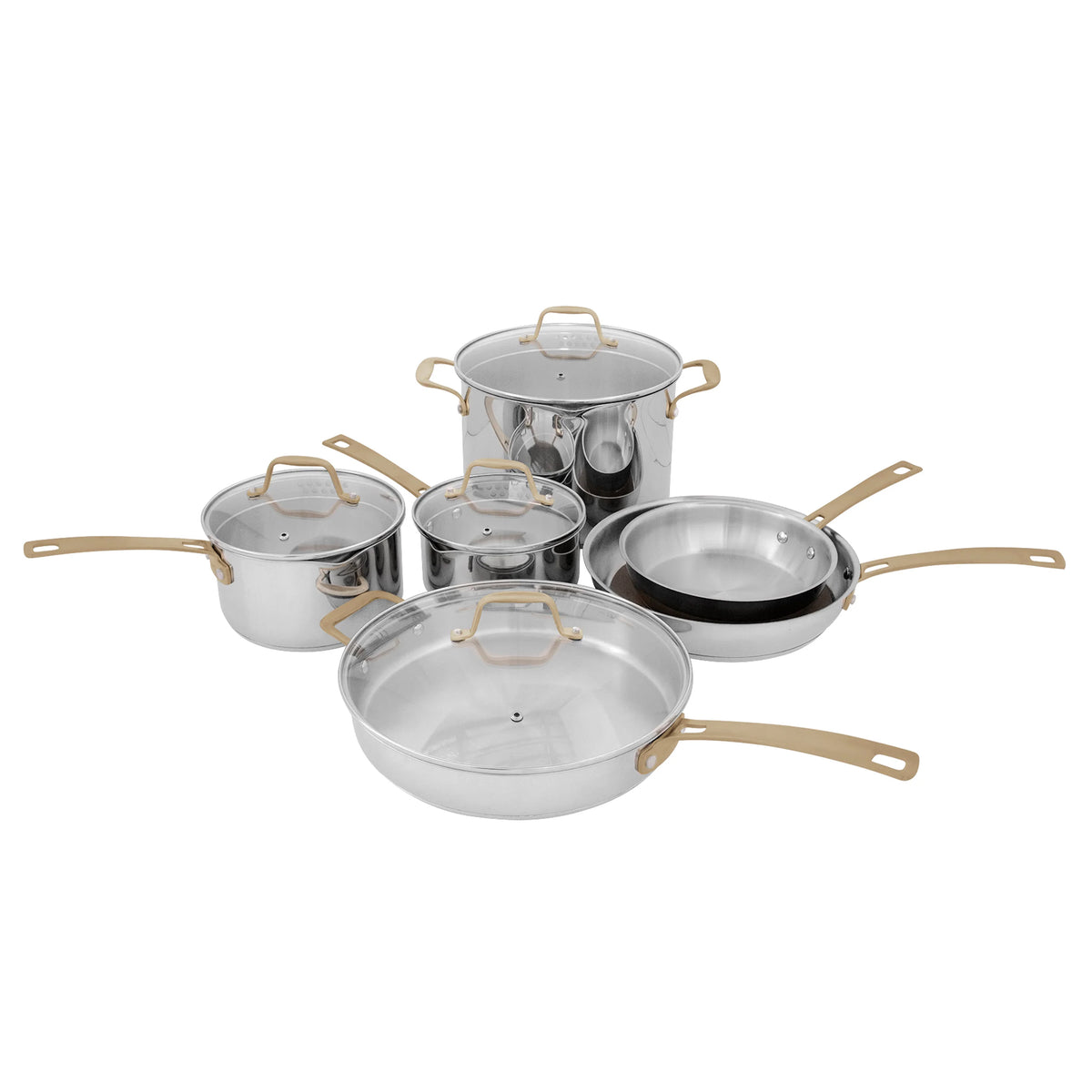 10 Piece Stainless Steel Cookware Set Q319