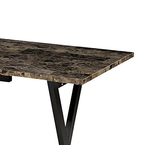 Tray Table Set Faux Marble Brown C47682