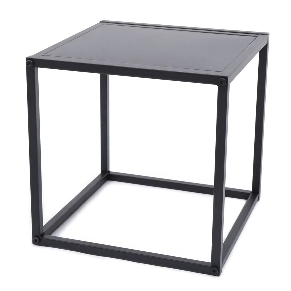 Square Coffee Table End Table Metal Side Table Matt Black Y9535