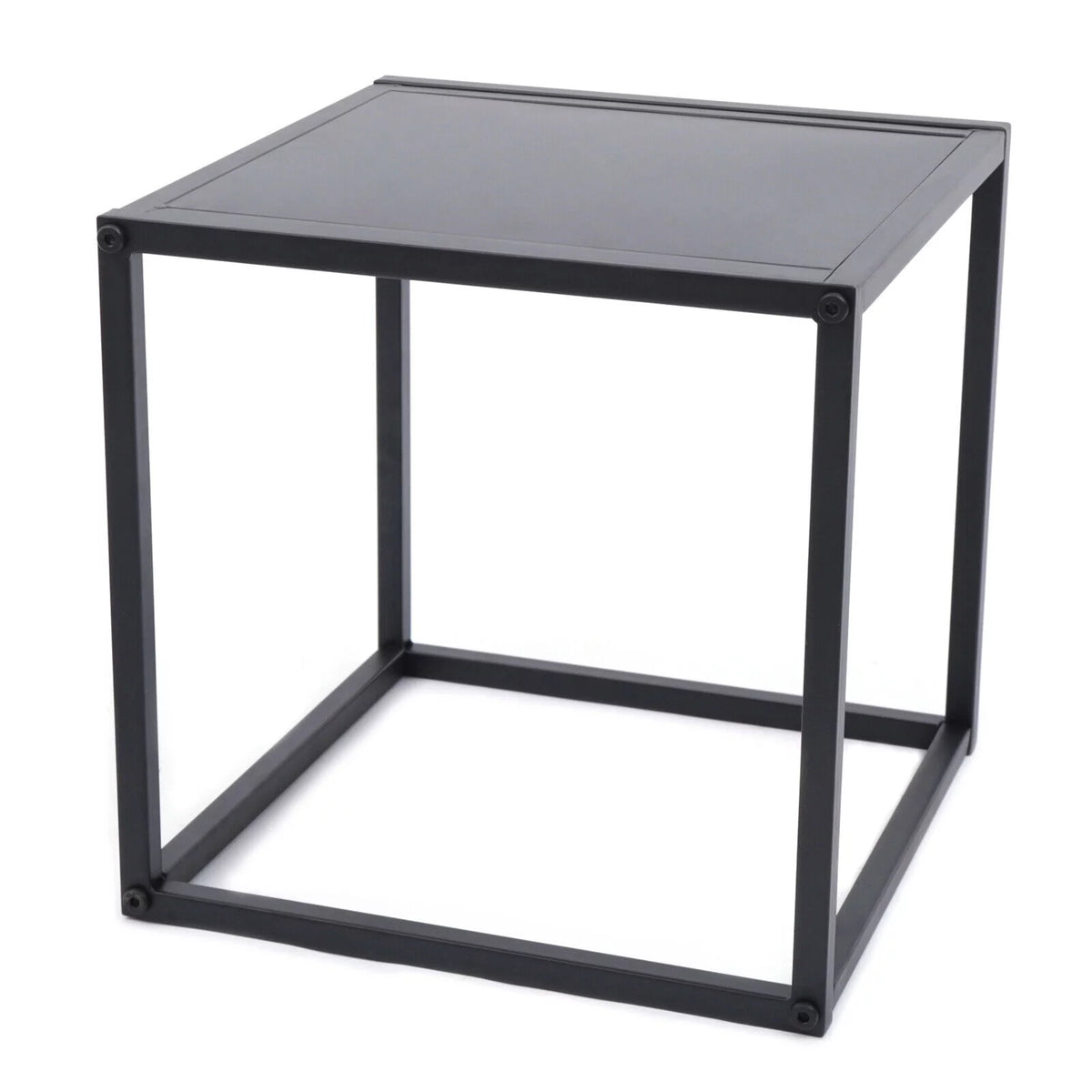 Square Coffee Table End Table Metal Side Table Matt Black Y9535