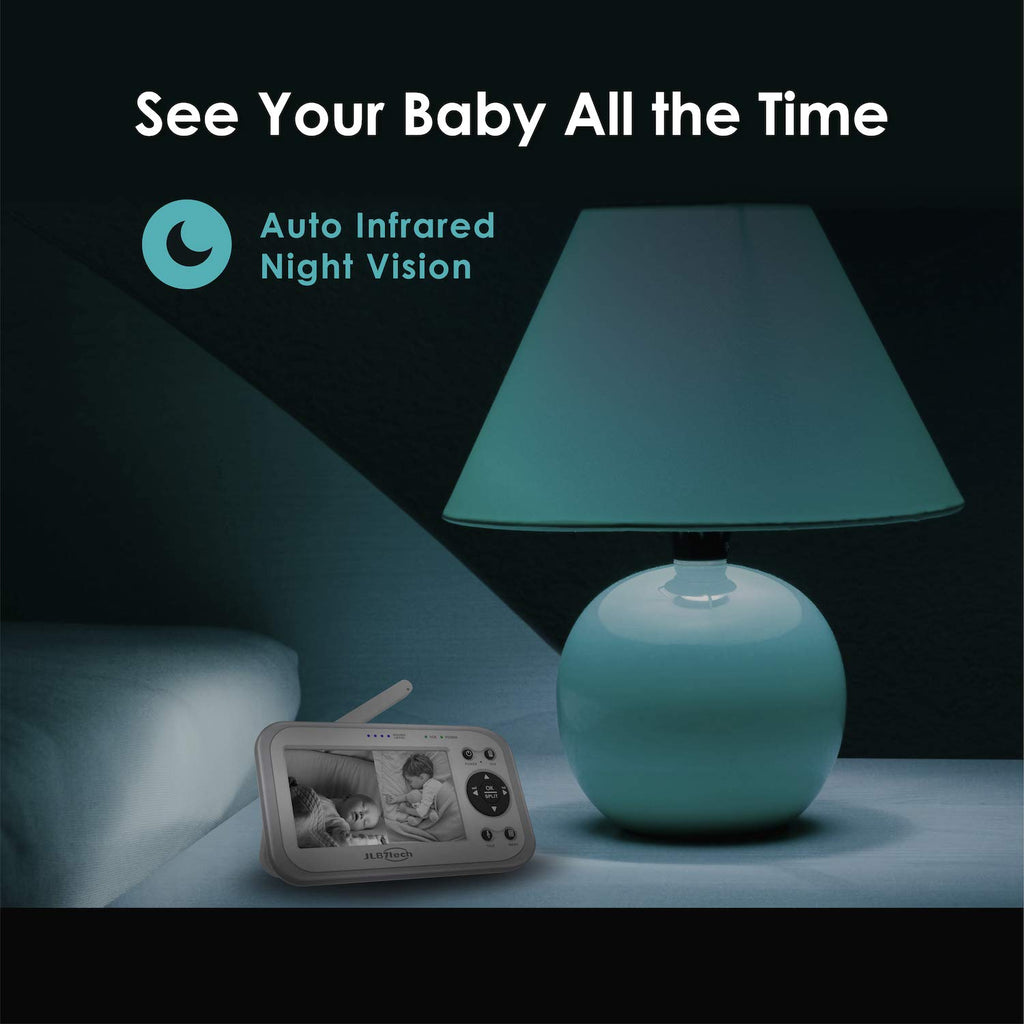 4.3 Split Screen Video Baby Monitor with 2 Cameras and Audio, Night Vision, Two-Way Talk Z114