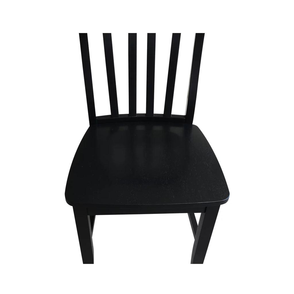 42" Round Solid Wood Dual Drop Leaf Pedestal Table with 2 Chairs, Black P851