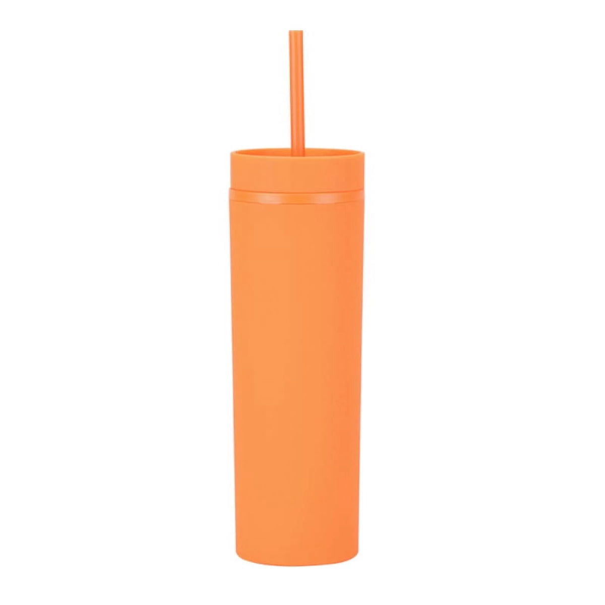 16oz Tumbler with Lid and Straw Double Wall Plastic Cup BPA Free G633977