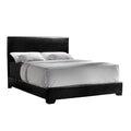 Queen Upholstered Panel Bed Black S234
