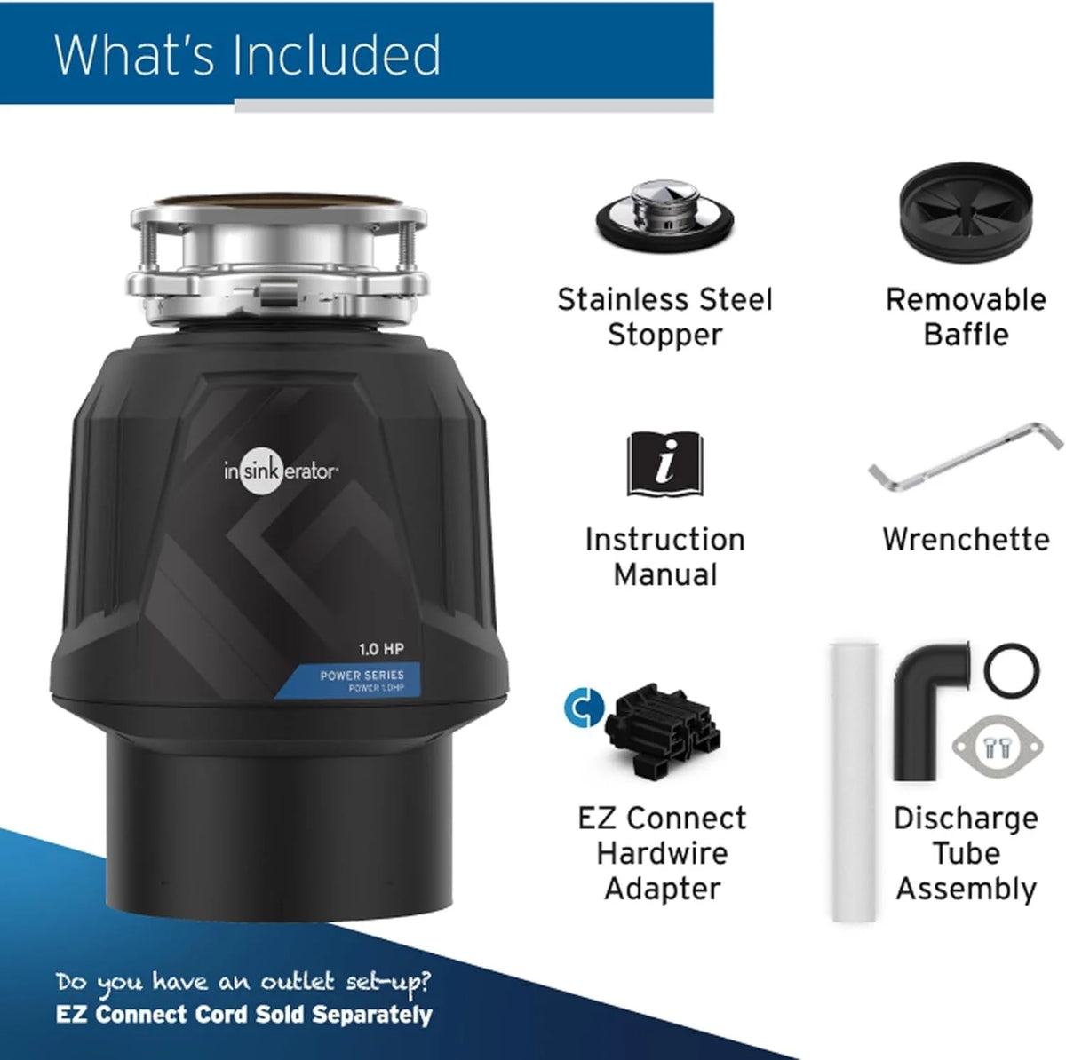 1 HP Continuous Feed Garbage Disposal L59044